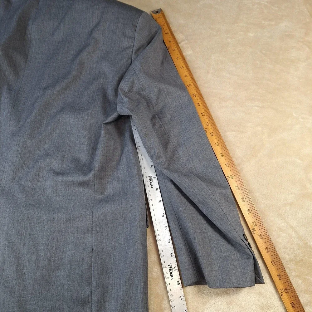 Lauren Ralph Lauren Suit Jacket Mens 46R Gray Wool Single Vent 2 Button Formal